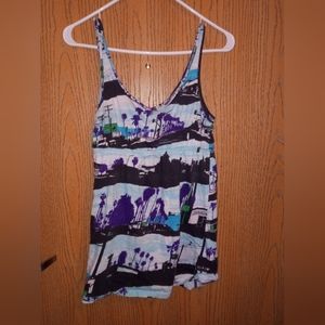 H&M women's multiple color blue black white green tank top size 8